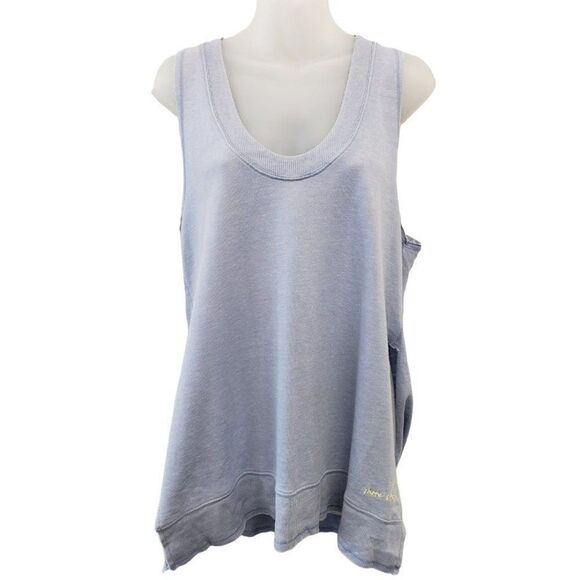 Free‎ People Oversized Tank Top Women's XS Blue Wide-Armholes Relaxed-Fit NEW - Picture 1 of 11